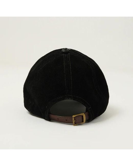 RRL Black Ralph Lauren Logo Patch Baseball Cap for men