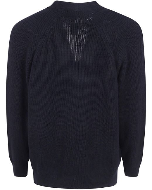 Comme des Garçons Blue Long-Sleeved Knitted Cardigan for men