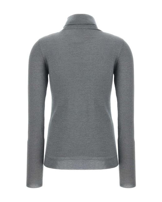 Brunello Cucinelli Gray Roll Neck Jumper