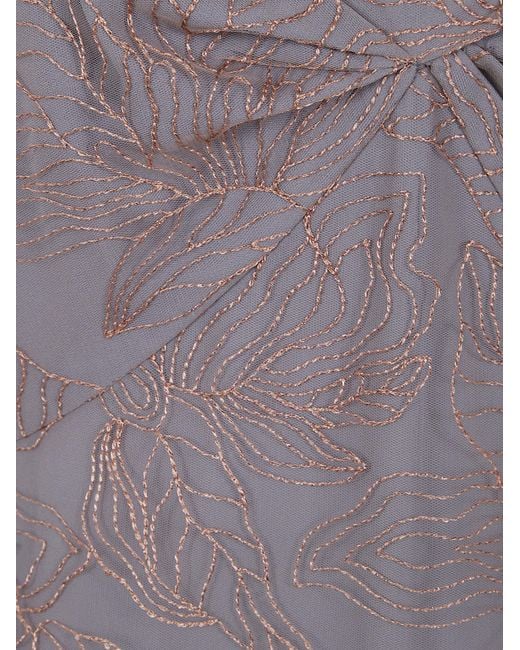 Emporio Armani Purple Embroidered Maxi Dress