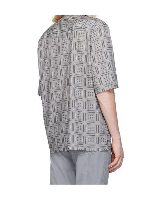 Officine Generale Gray Patterned Shirt for men