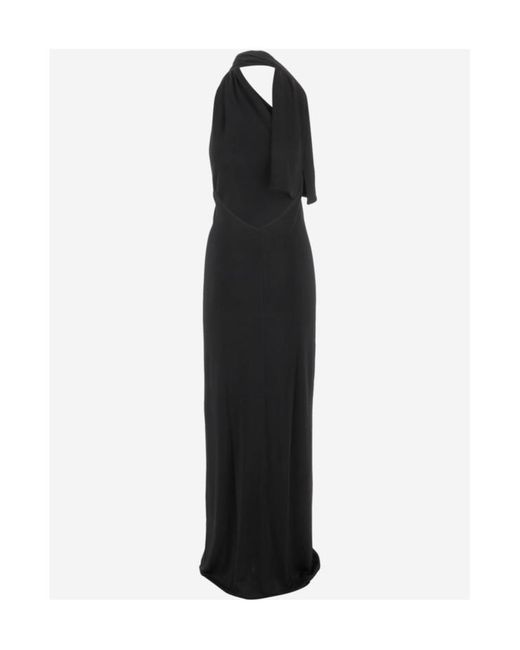 Khaite Black Roza Draped Maxi Dress