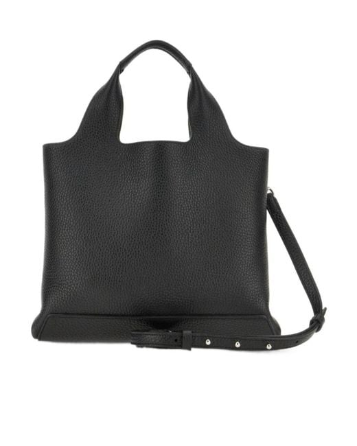 Hogan Black H Logo Charm Shopping Bag