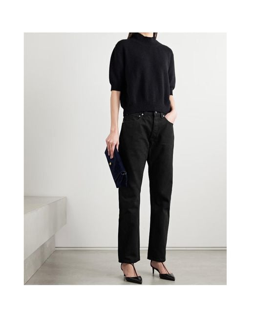 Khaite Black Callum High-Rise Straight-Leg Jeans
