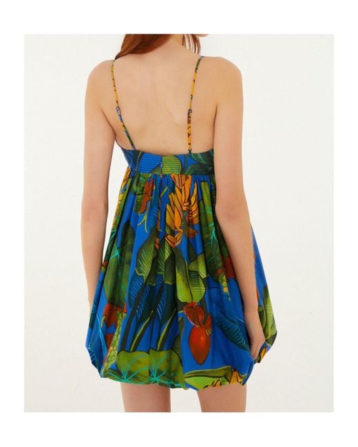Farm Rio Blue Slip Dress