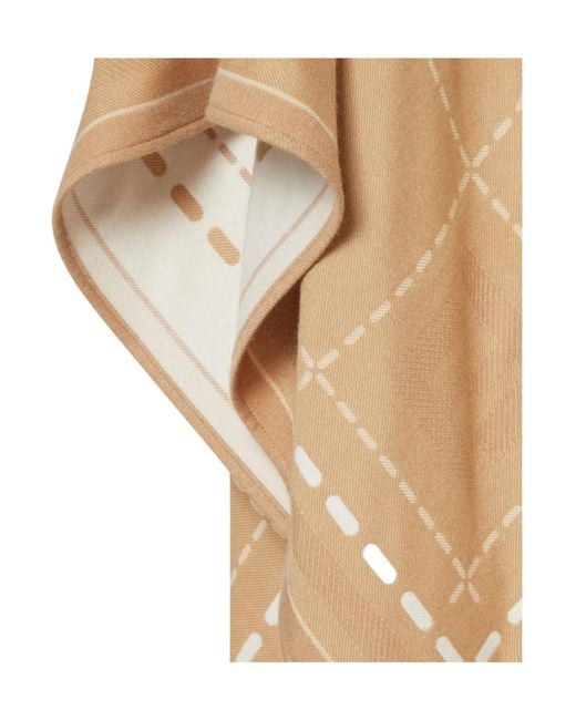 Fendi Natural Ff Jacquard Checked Poncho