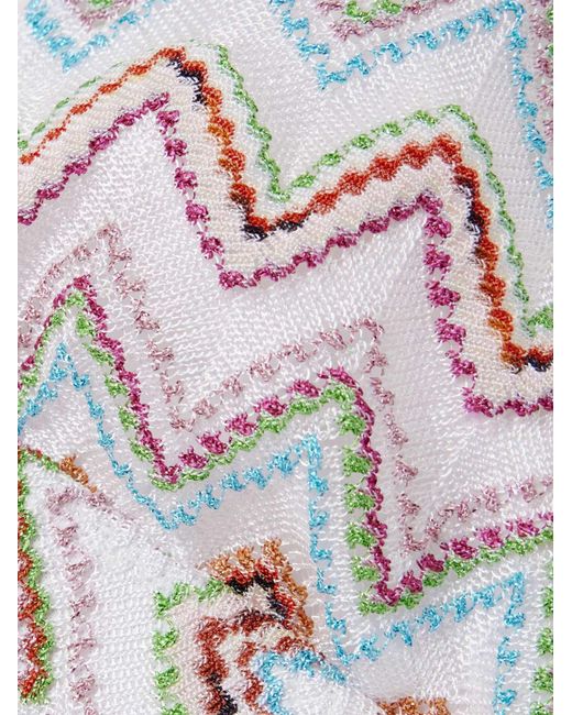Missoni White 3D Lamé Zigzag Bikini