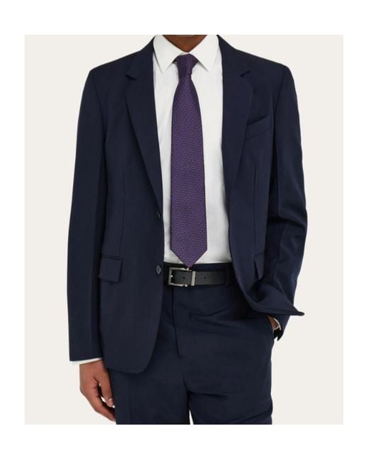 Ferragamo Blue Jacquard Tie for men