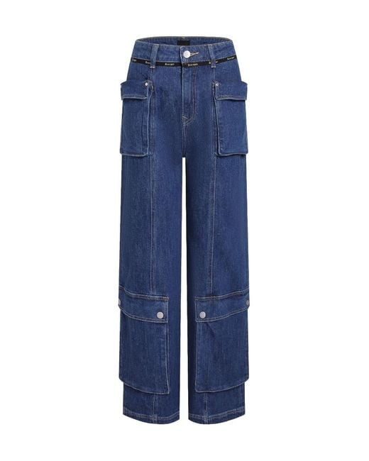 LIU REGALI Blue Logo Overalls Jeans
