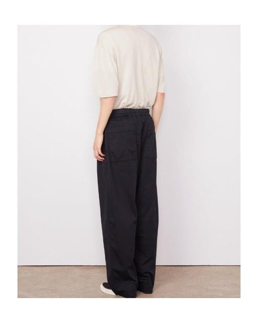 Officine Generale Black Peterson Drawstring-Waistband Trousers for men