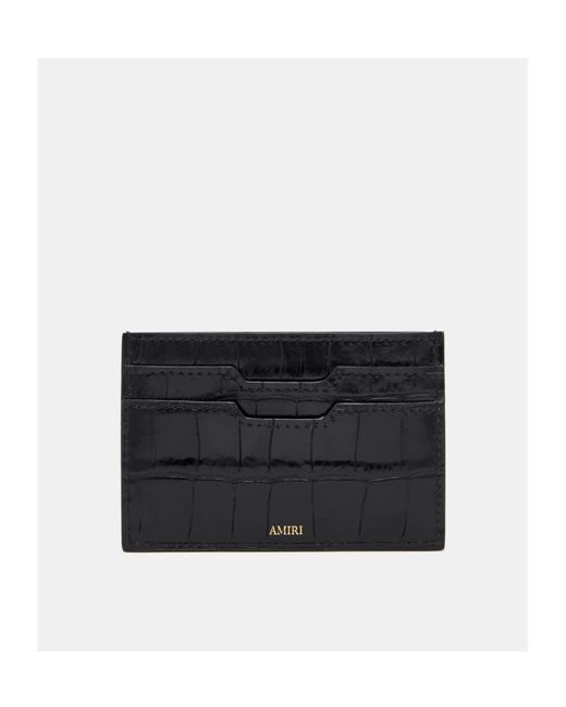 Amiri Black Logo Plaque Embossed Card Holder for men