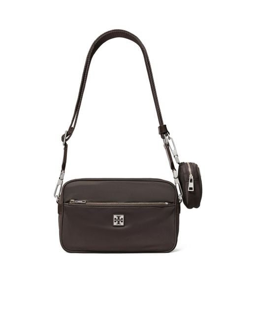 Tory Burch Brown Virginia Logo-Plaque Shoulder Bag