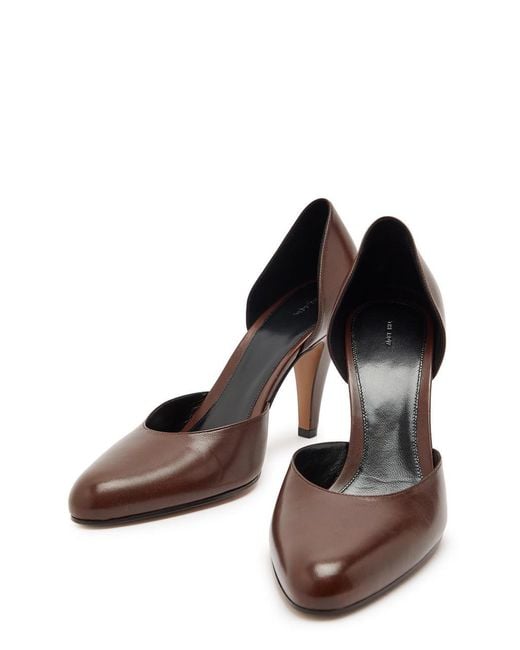 The Row Brown Solid-Color Leather Pumps