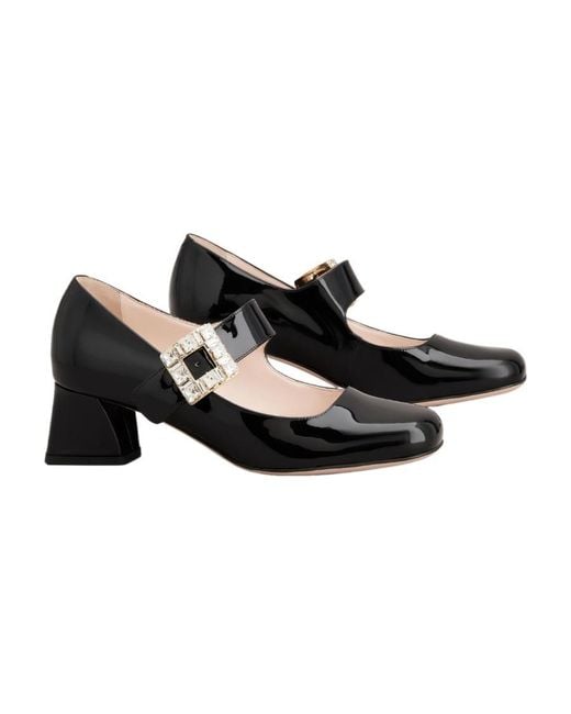 Roger Vivier Black Très Vivier Embellished Buckle Babies Pumps