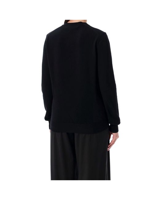 COMME DES GARÇONS PLAY Black Comme Des Garçons Play Logo Detailed Crewneck Cardigan