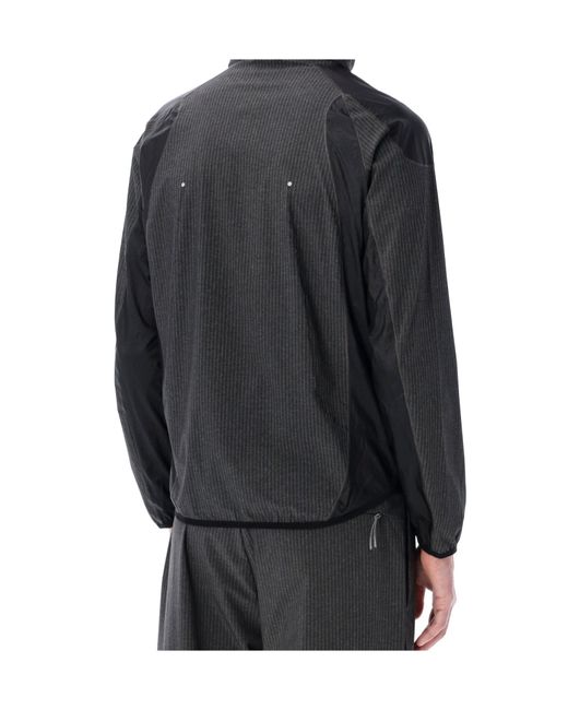 Roa Black Numb Pinstriped Hooded Jacket for men