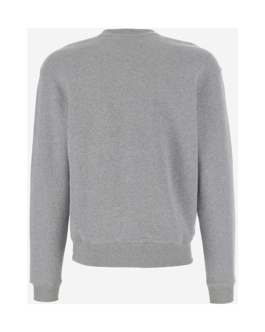Maison Kitsuné Gray Maison Kitsuné Fox Printed Crewneck Sweatshirt for men