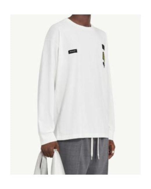 MM6 by Maison Margiela White Logo Patch Crewneck T-Shirt for men
