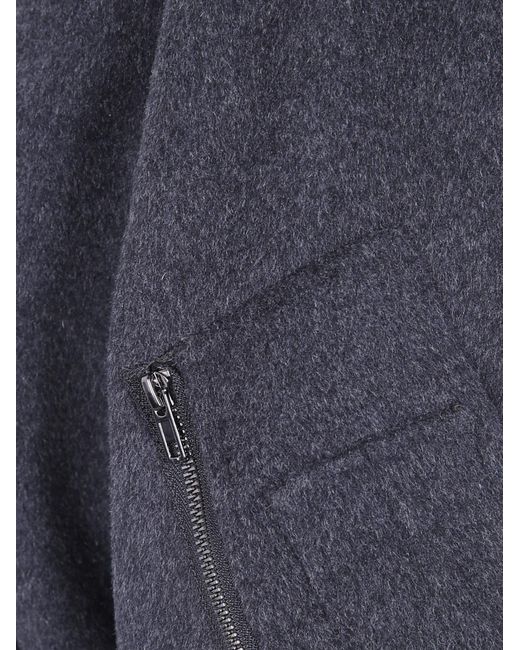 Semicouture Blue Zip-Up Bomber Jacket