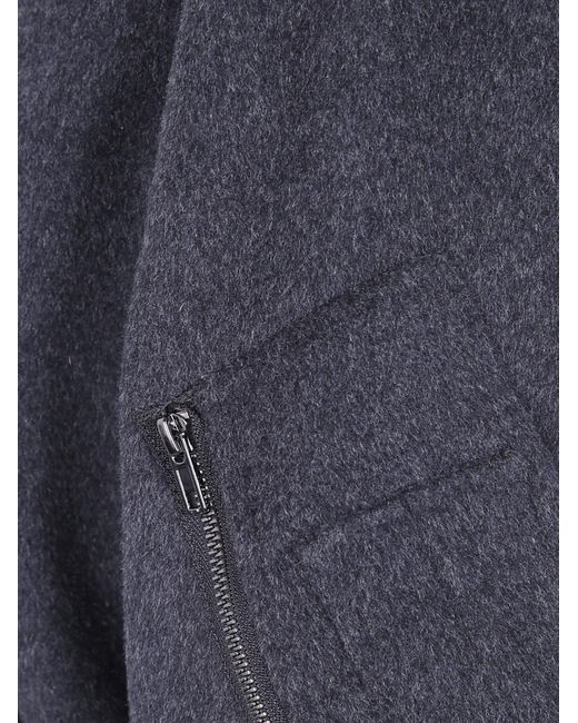 Semicouture Blue Zip-Up Bomber Jacket