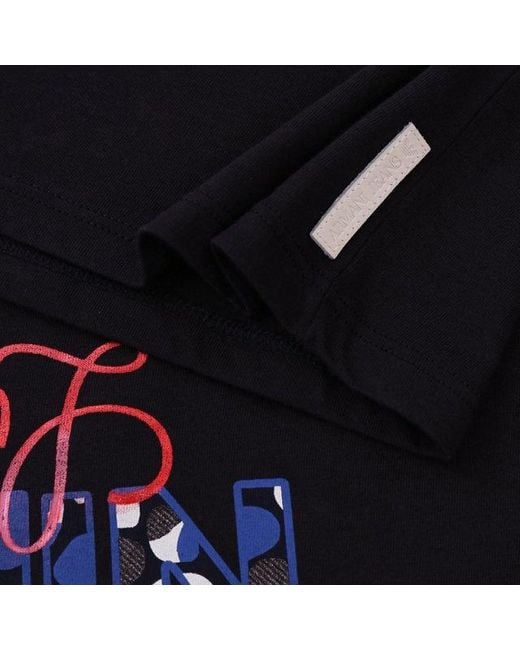 Armani Jeans Black Round-Necked Logo T-Shirt