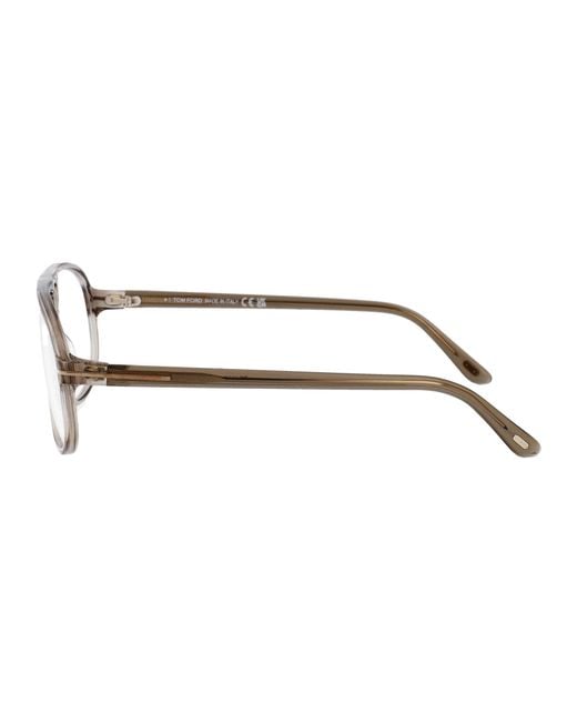 Tom Ford Metallic Eyewear Aviator Frame Glasses for men