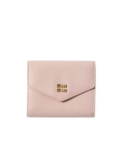 Miu Miu Pink Small Leather Wallet