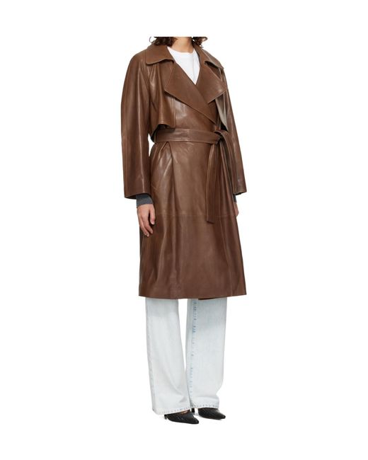 Nour Hammour Brown Long-Sleeved Trench Coat