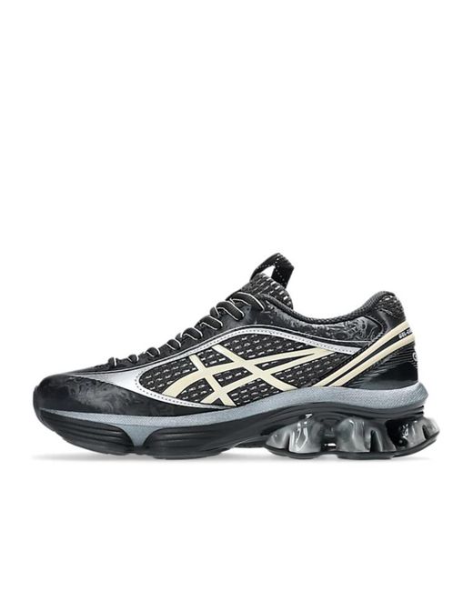 Asics Black Gel Kinetic Fluent Sneakers With Textured Upper And Sculpted Design