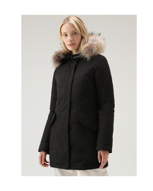 Woolrich Black Luxury Arctic Racoon Parka