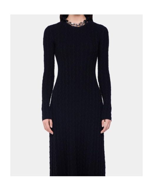 Rabanne Black Chain Detail Knitted Long Dress