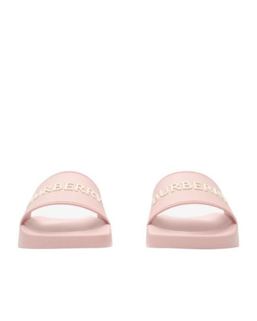 Burberry Pink Furley Logo Slides