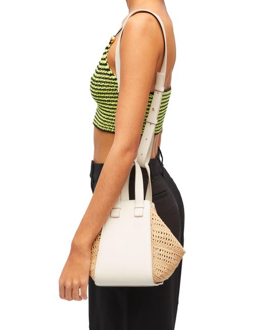 Loewe White Small Woven Shoulder Bag