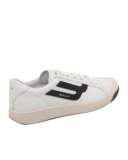 Bally White Lace-Up Low-Top Casual Shoes for men