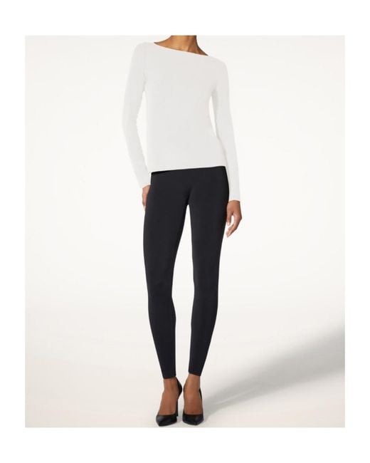 Wolford White Pure Boat-Neck Long-Sleeve Top