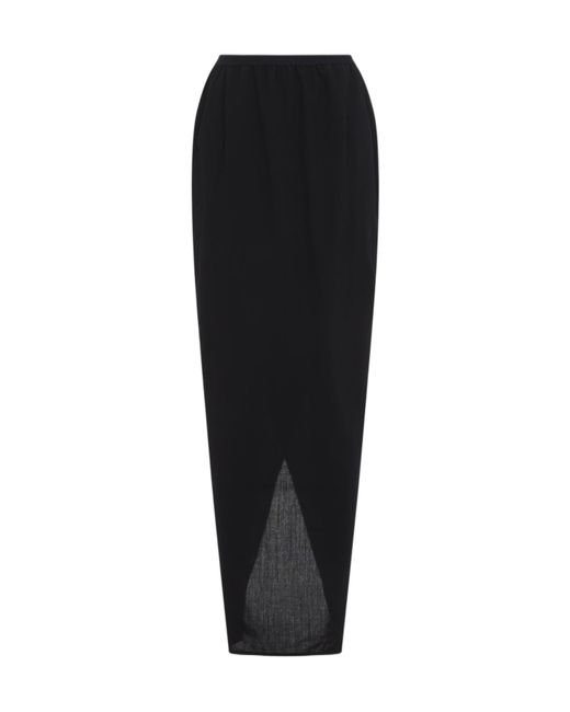Rick Owens Black Slit Detailed Pencil Skirt