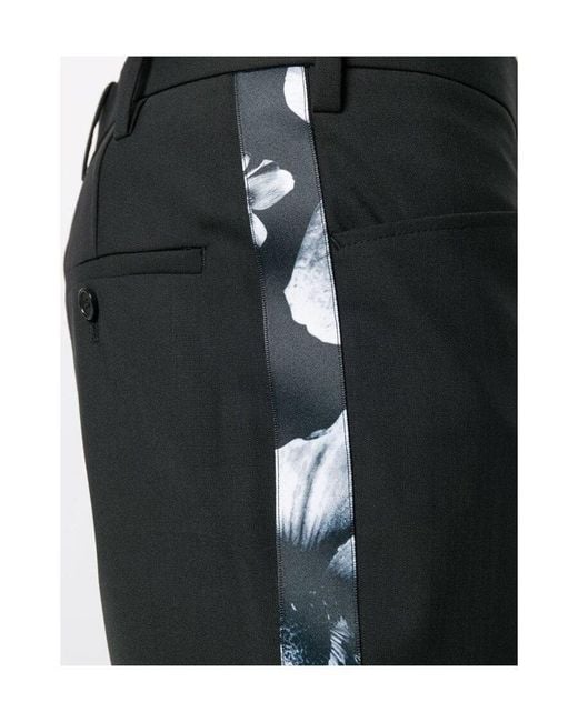 Neil Barrett Black Side Striped Slim Suit Trousers for men
