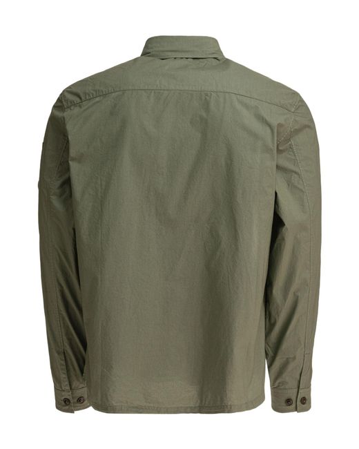 C P Company Green Logo Plaque Poplin Shirt for men