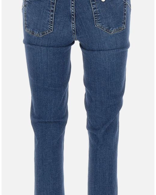 Liu Jo Blue Bottom Up Ideal Five-Pocket Trousers