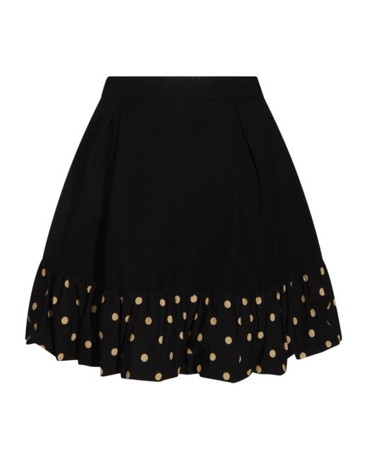 Moschino Black Polka Dots Diagonal Miniskirt