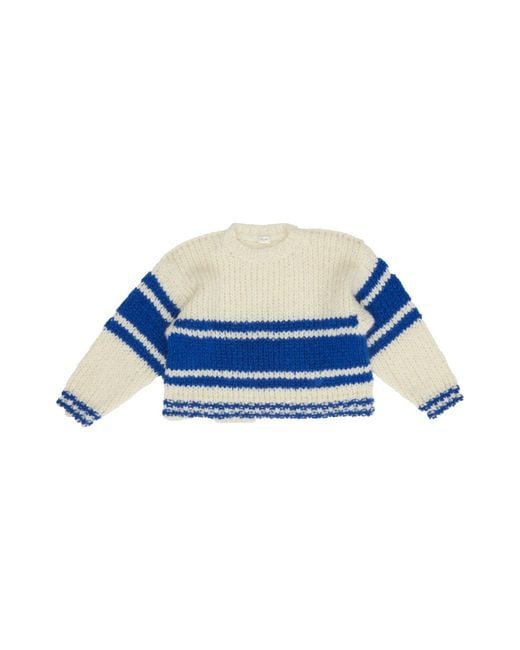 Céline Blue Striped Crew Neck Sweater