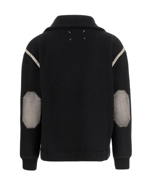 Maison Margiela Black Half-Zipped Jumper for men