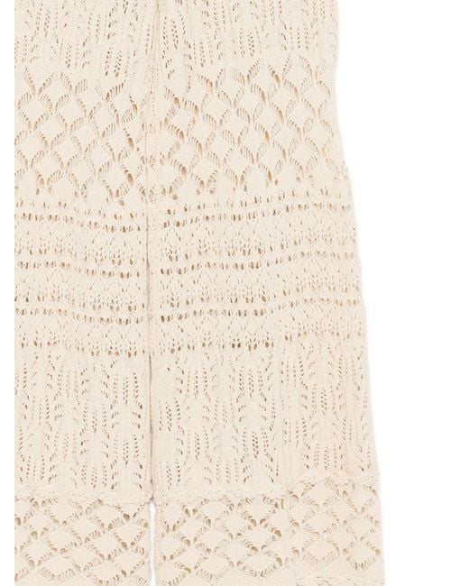 Semicouture Natural Crochet Trousers