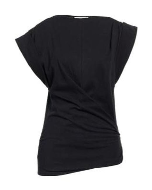 Isabel Marant Black Solid Color Fashion Short Sleeve T-Shirt