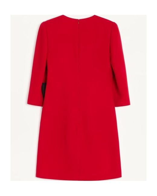 Valentino Red Bow Detailed V-Neck Dress