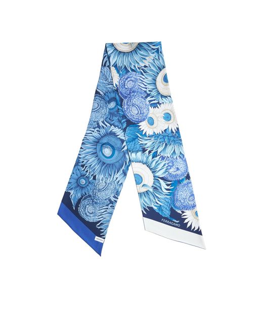 Ferragamo Blue Pattern Scarf