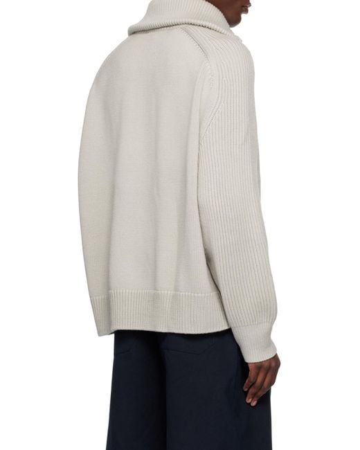 Studio Nicholson Gray Level Knitted Sweater for men