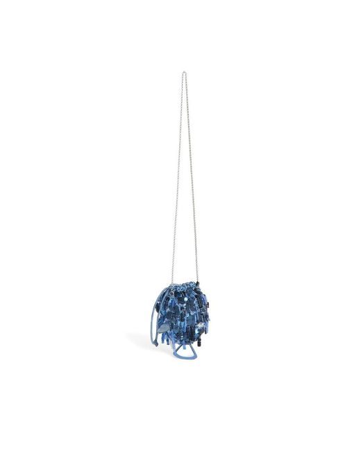 Anya Hindmarch Blue Sequin-Embellished Shoulder Bag