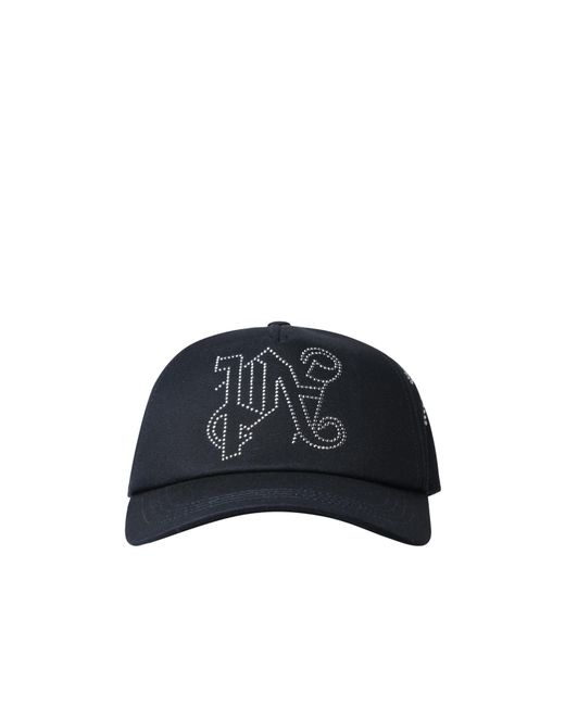 Palm Angels Blue Monogram Embellished Baseball Cap