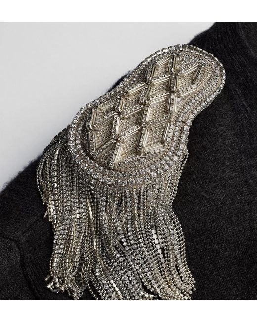 Dior Black Oversized Cardigan With Embroidered Epaulets